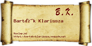 Barták Klarissza névjegykártya